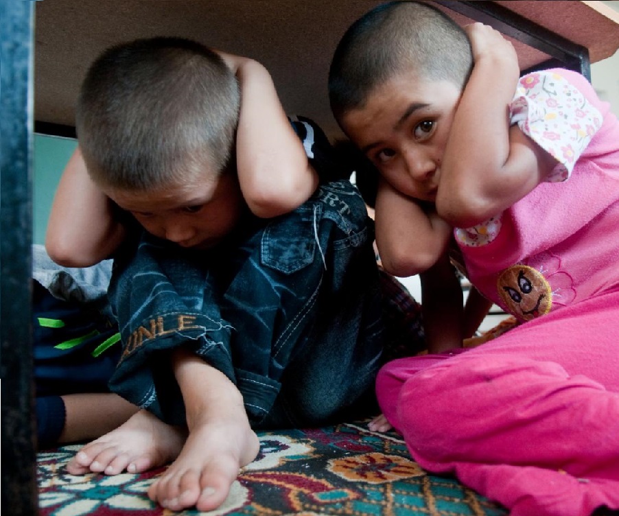 The children spent weeks in basements under fire